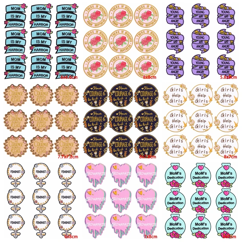 Parches termoadhesivos para planchar en la ropa, parches bordados feministas, eslogan para la ropa, 10 unidades por lote