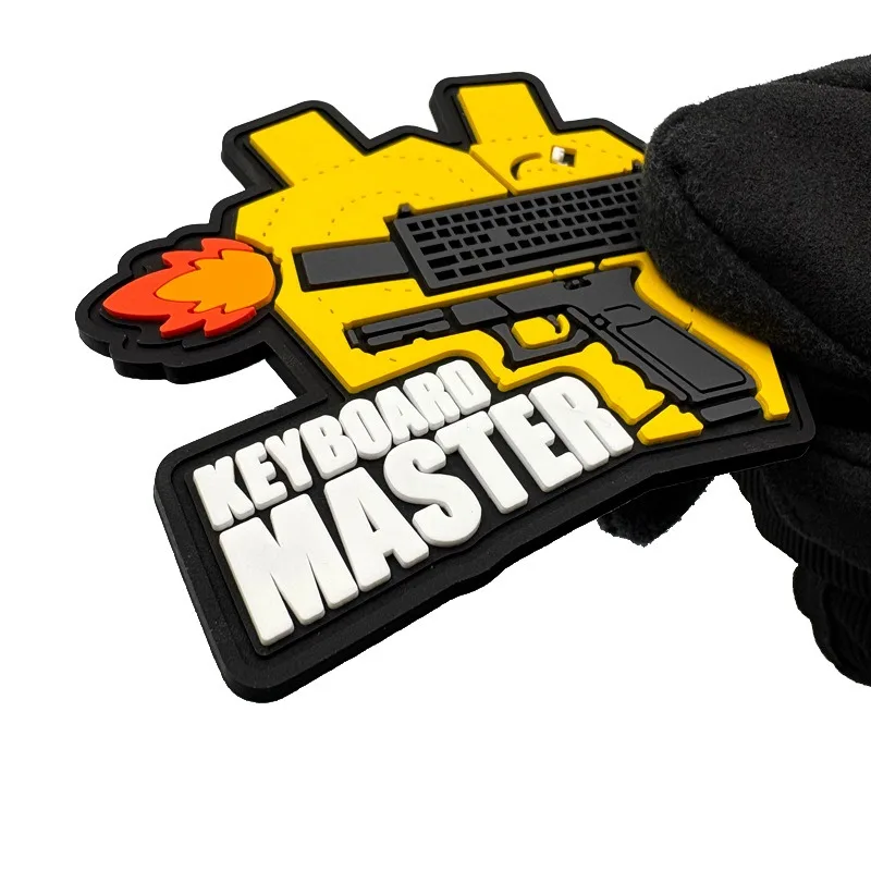 Parche luminoso de PVC, insignia de moral de revista táctica, cubo de basura de misiles, parche de gancho y bucle de llama, brazalete, pegatina para mochila - imagen 3