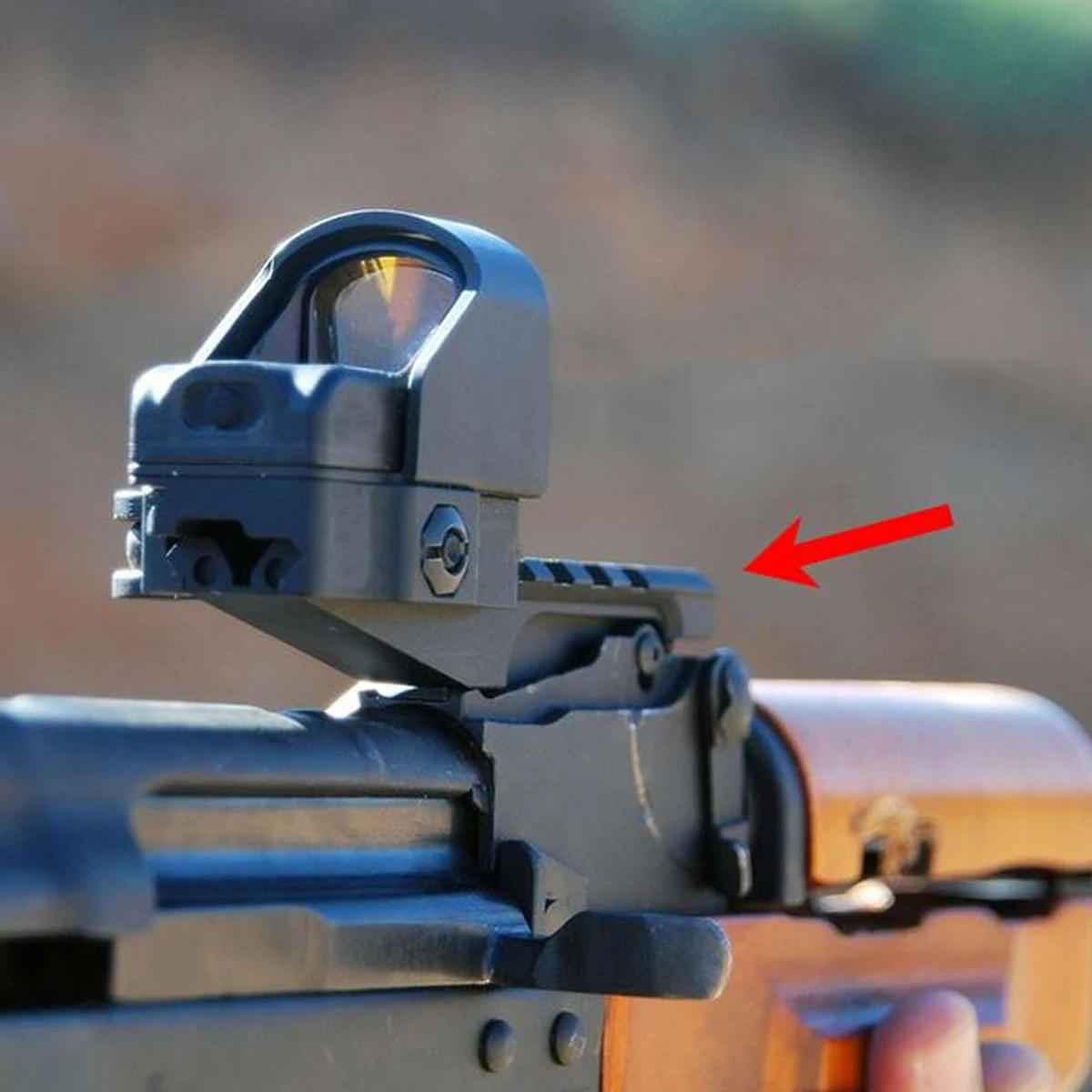 Soporte de riel trasero táctico AK, se acepta alcance de caza Picatinny 1913, riel de mira trasera AK para óptica de punto rojo de perfil bajo AK47 AK74