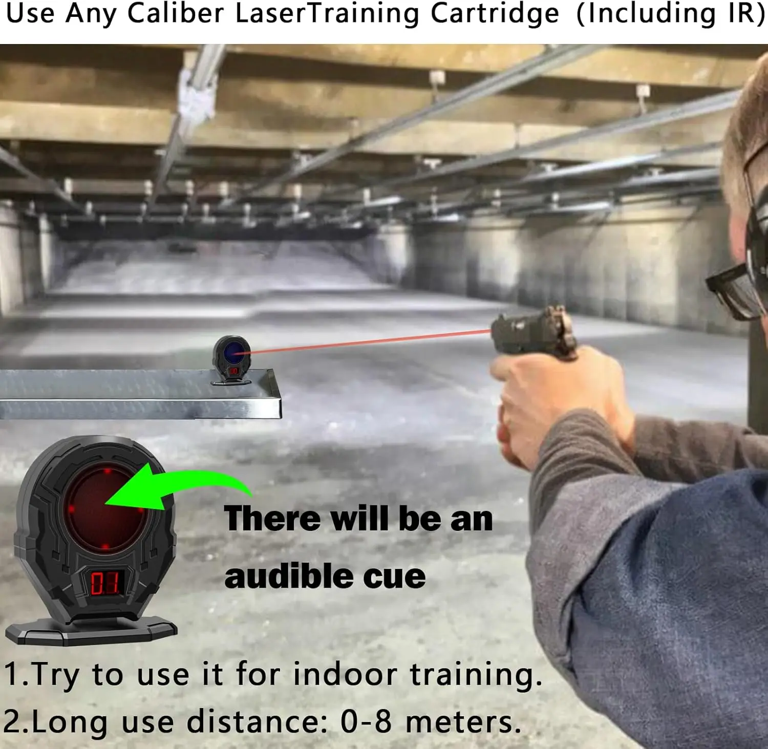 Objetivo de entrenamiento con láser de fuego seco, conteo reactivo, objetivo de tiro con láser, puntuación electrónica para entrenador de práctica de tiro - imagen 5