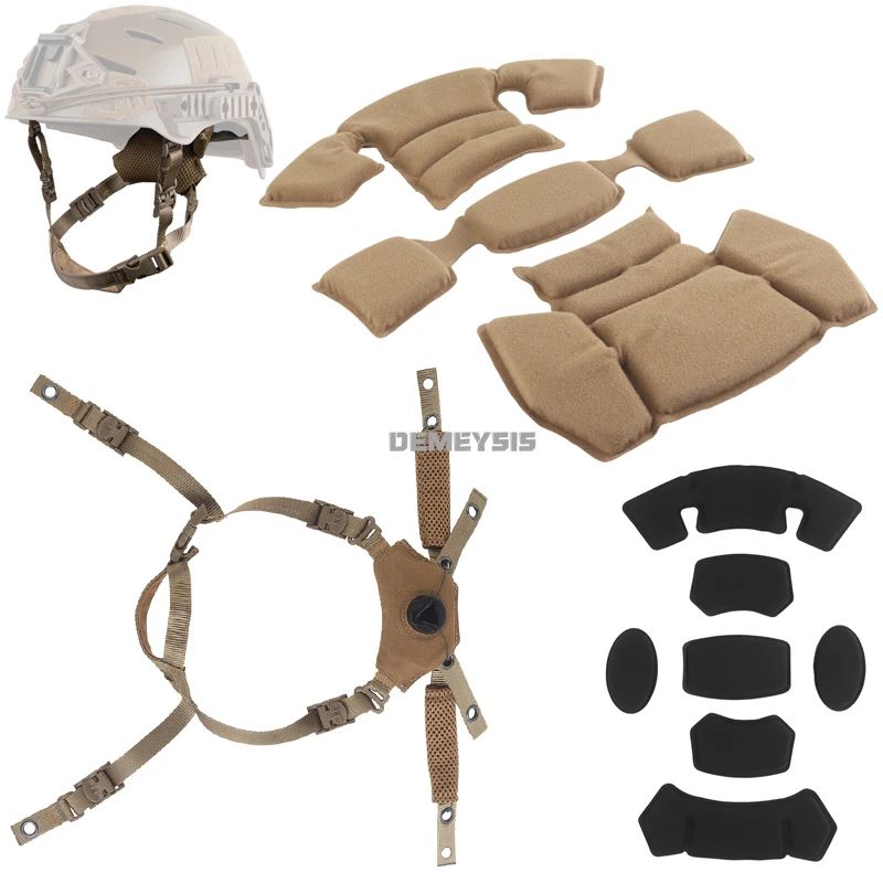 Equipo Wendy, sistema de suspensión colgante para casco, Kit de almohadillas interiores, cordón de suspensión para casco Airsoft, correa para la barbilla para casco Wendy 3,0 - imagen 3