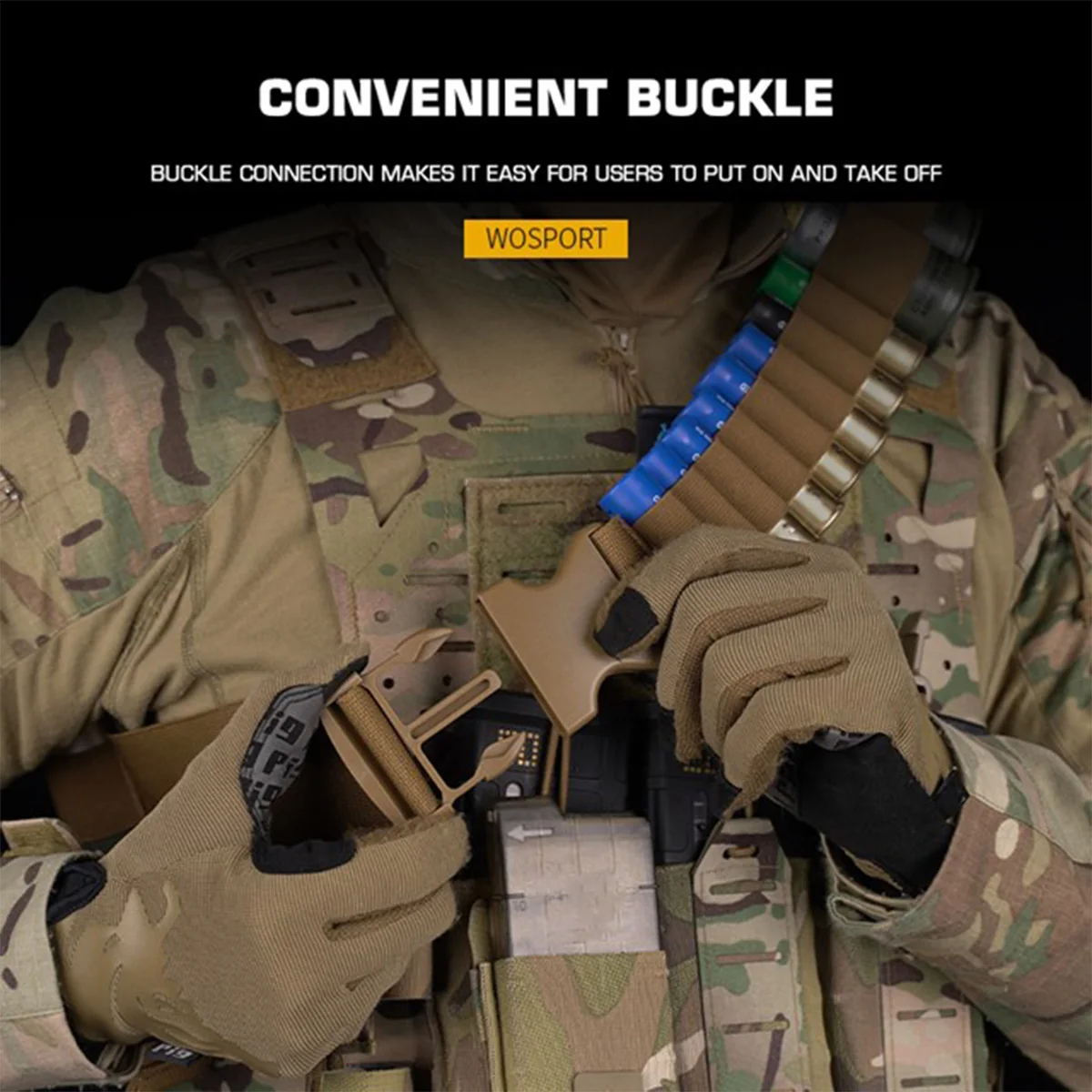 Cinturón táctico para escopeta, 8 rondas, 16 rondas, bolsa para cinturón de granada M433, soporte para munición de nailon Airsoft para caza - imagen 2