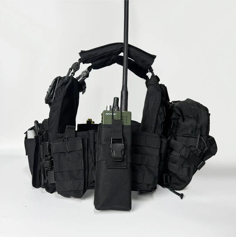 Conjunto de chaleco táctico negro para cosplay de airsoft - Diseño de liberación rápida 6094 para juegos al aire libre y equipo de disfraces - imagen 5