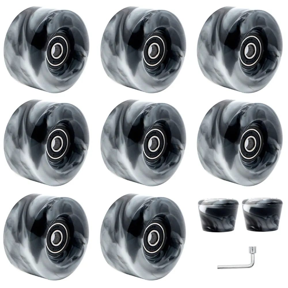 Juego combinado de ruedas de colores mezclados de 58x32MM para patines dobles, cabezal de freno de PU, rodamiento 608RS, accesorio de rueda 82A AMB283 - imagen 2