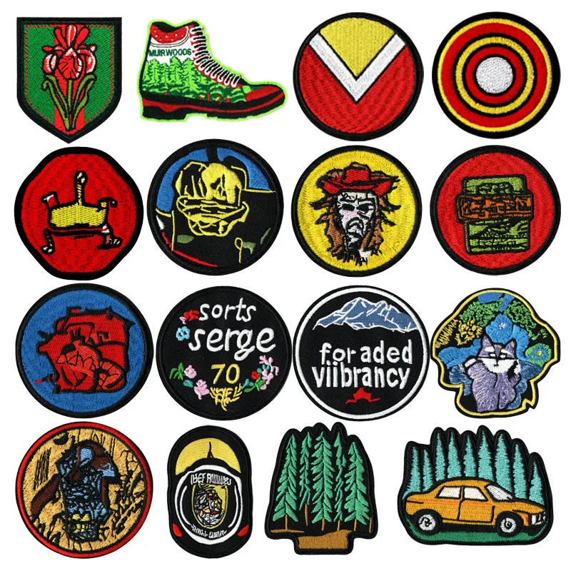 Accesorios para bolsas al aire libre, insignias de paisajes para acampar, flores, bordado de vehículos todoterreno, parches de gancho para mochila personalizados DIY - imagen 2