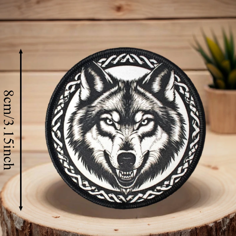 Parche táctico cabeza de lobo con gancho y bucle para moral - imagen 3