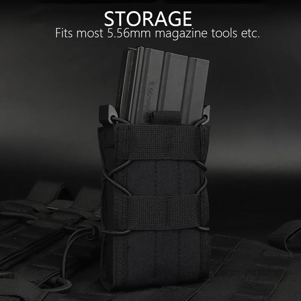 5,56 bolsa de revista para AK AR M4 AR15 bolsa de revista individual Rifle pistola Airsoft táctico Molle Mag funda bolsas - imagen 4