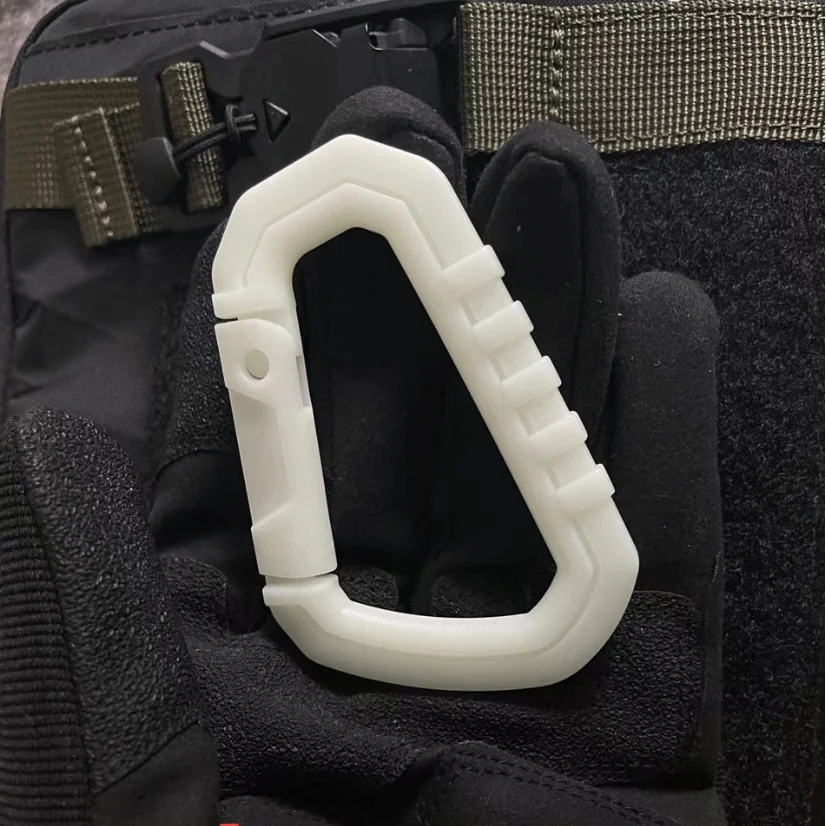 Gancho ligero luminoso que brilla en la oscuridad al aire libre, escalada, Camping, mochila, hebilla colgante táctica, anillo D EDC, herramientas de equipo - imagen 4