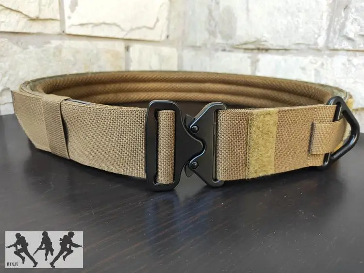 Cinturón táctico Molle de liberación rápida para hombre, hebilla de metal reforzada de doble capa, cinturón de entrenamiento de caza al aire libre - imagen 5