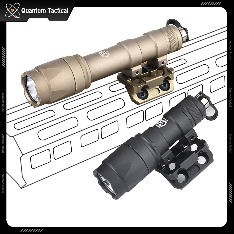 WADSN SF M300A Sureifr M600C linterna táctica foco LED Metal M-LOK Base de montaje Keymod compatible con riel de 20mm luz de caza Airsoft - imagen 4