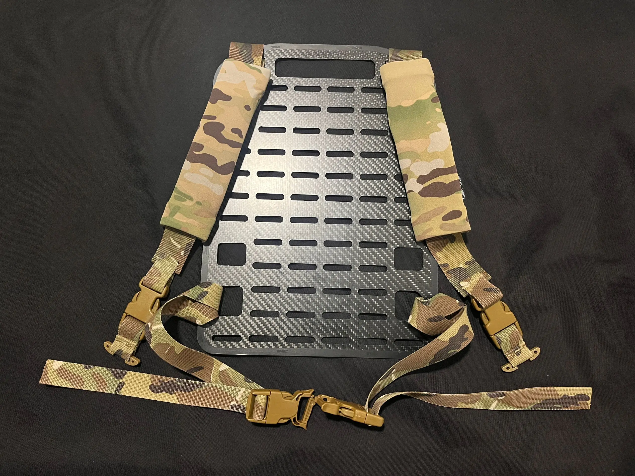 Panel portador de placa trasera de fibra de carbono táctico, chaleco de tablero de liberación rápida, mochila, bolsa portadora con hebilla adaptadora - imagen 3