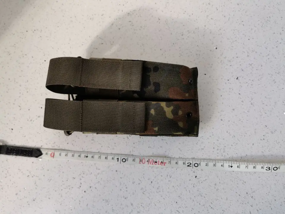 Bolsa de fijación de chaleco táctico, camuflaje de bosque alemán de doble bolsillo