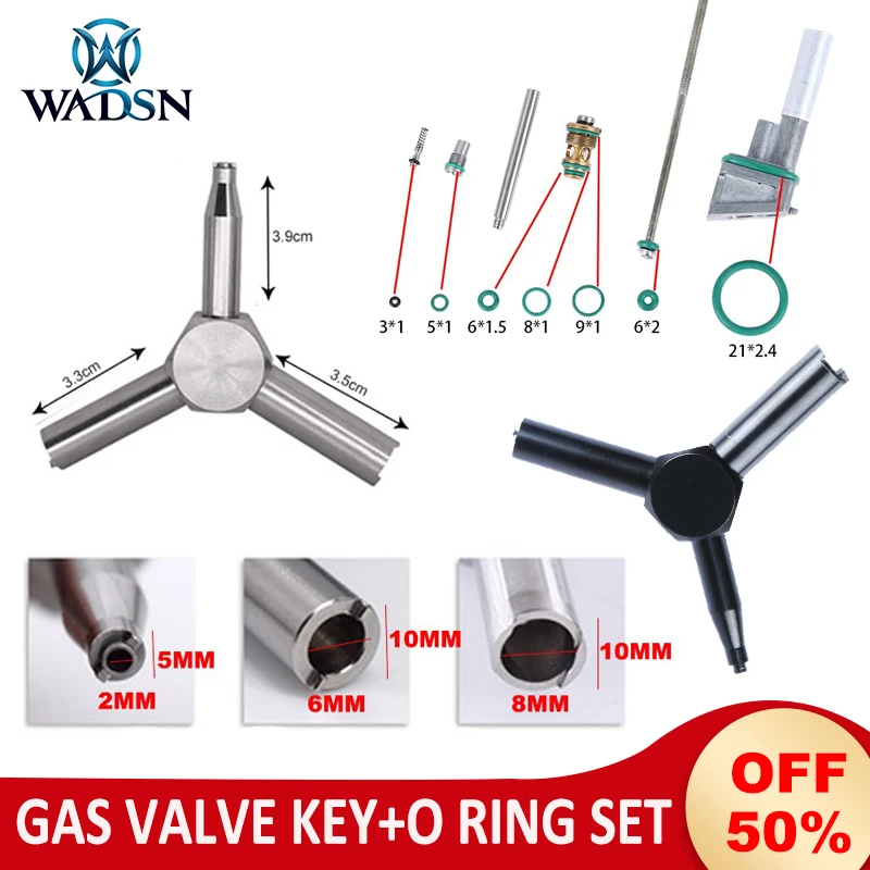 Wadsn-Juego de juntas tóricas de goma Airsoft, junta de sellado de flúor de silicona plana, llave de válvula de Gas para GBB Gloc 17 19 P1, accesorios de caza - imagen 2