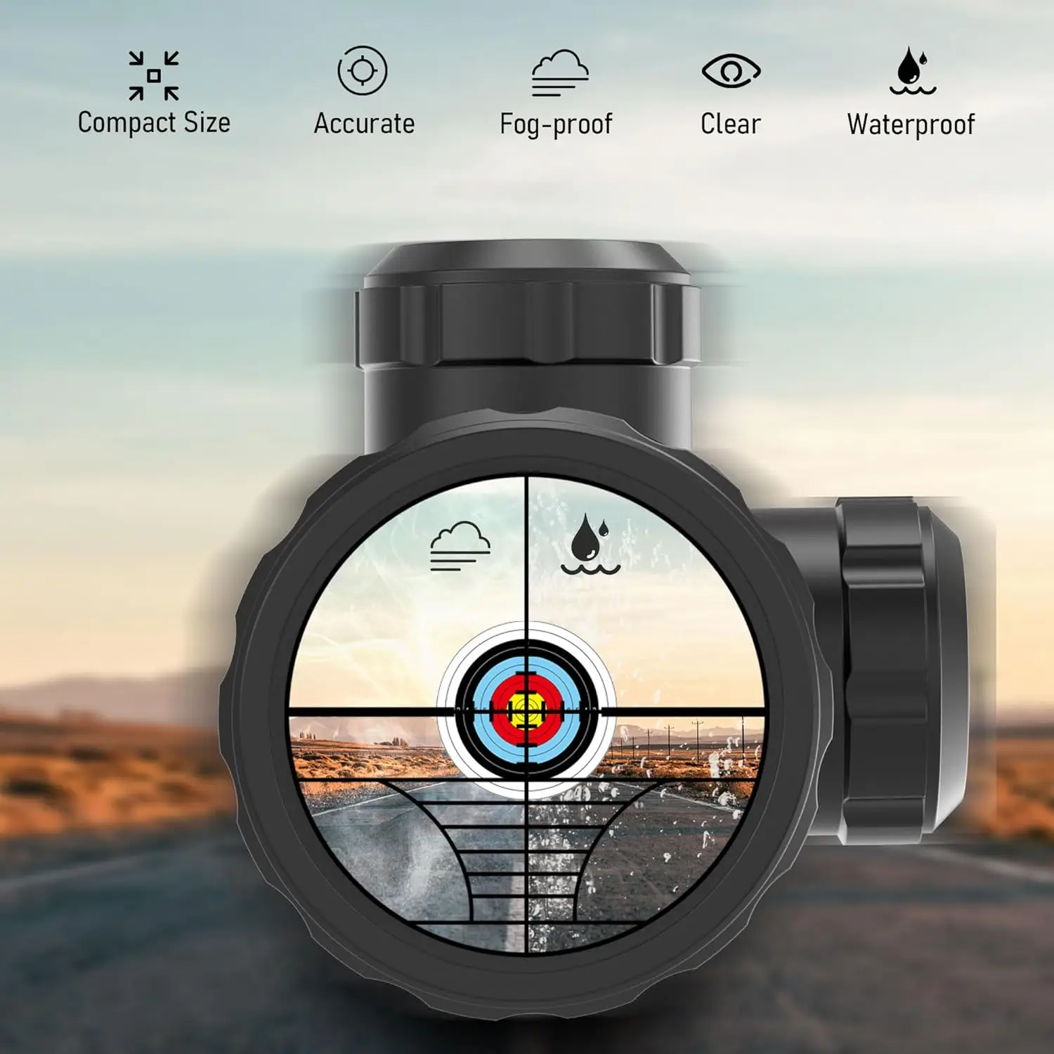 Mira táctica 4X32 con mira láser roja, mira telescópica compacta para Rifle, óptica de caza con soportes de anillo de riel de 11mm y 20mm - imagen 3