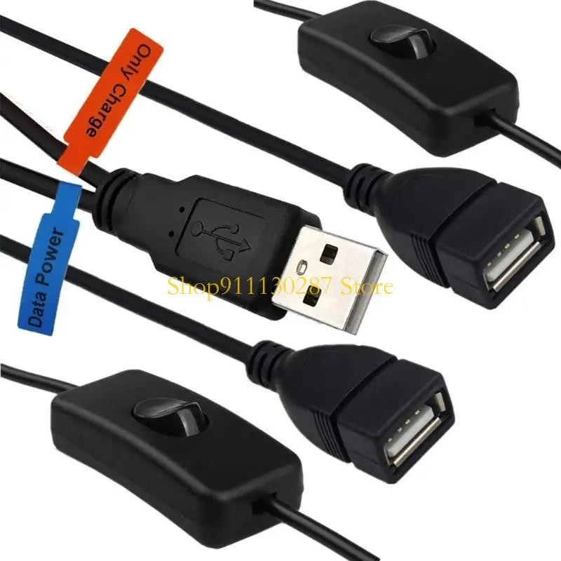 J1HC Cable extensión USB 2.0 USB 2.0 A Y Divisor con interruptores encendido/apagado macho a