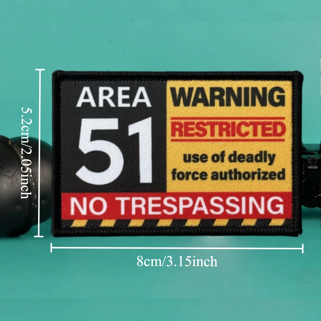 Advertencia 51 parches impresos de gancho y bucle para ropa insignia de moral táctica decoración de mochila del ejército militar pegatina personalizada - imagen 2