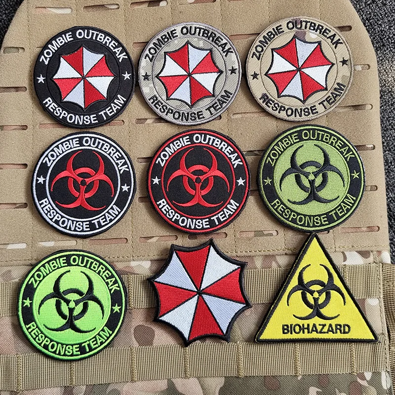 Umbrella Corporation Parches bordados Paraguas de bioquímica Insignias del ejército militar para bolsas de ropa - imagen 2