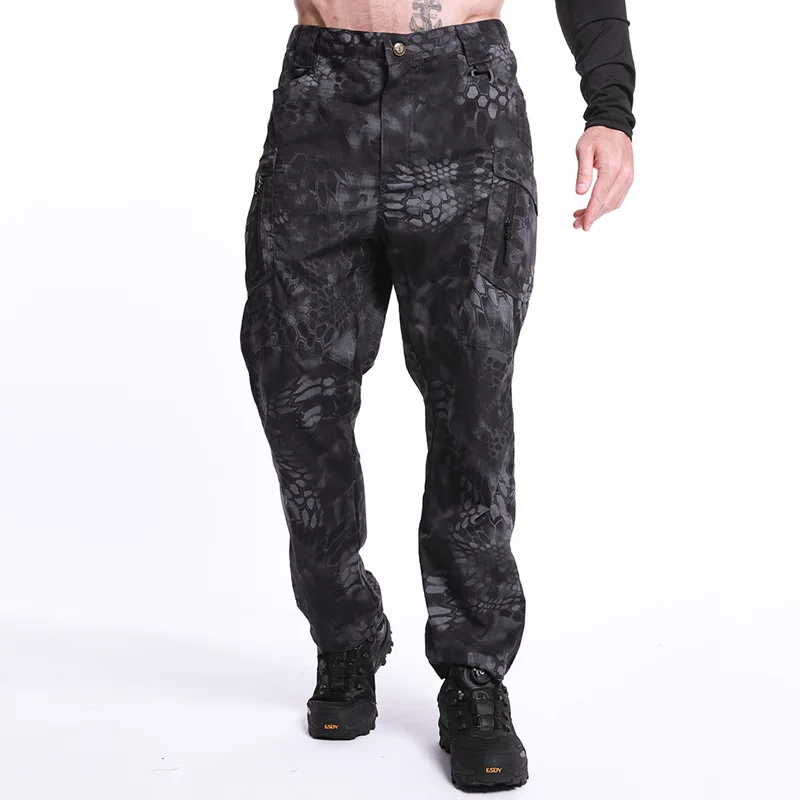 Pantalones largos impermeables para deportes de senderismo para hombre, pantalones de lana para mantener el calor, pantalones de camuflaje Softsell para entrenamiento táctico, pantalones Cargo para ejercicio - imagen 2