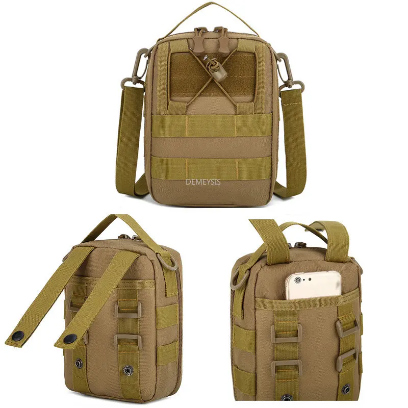 Bolso de hombro táctico para hombre, bolsa de camuflaje al aire libre, Camping, senderismo, caza, bandolera militar, cartera para teléfono móvil, paquete Molle de viaje - imagen 3