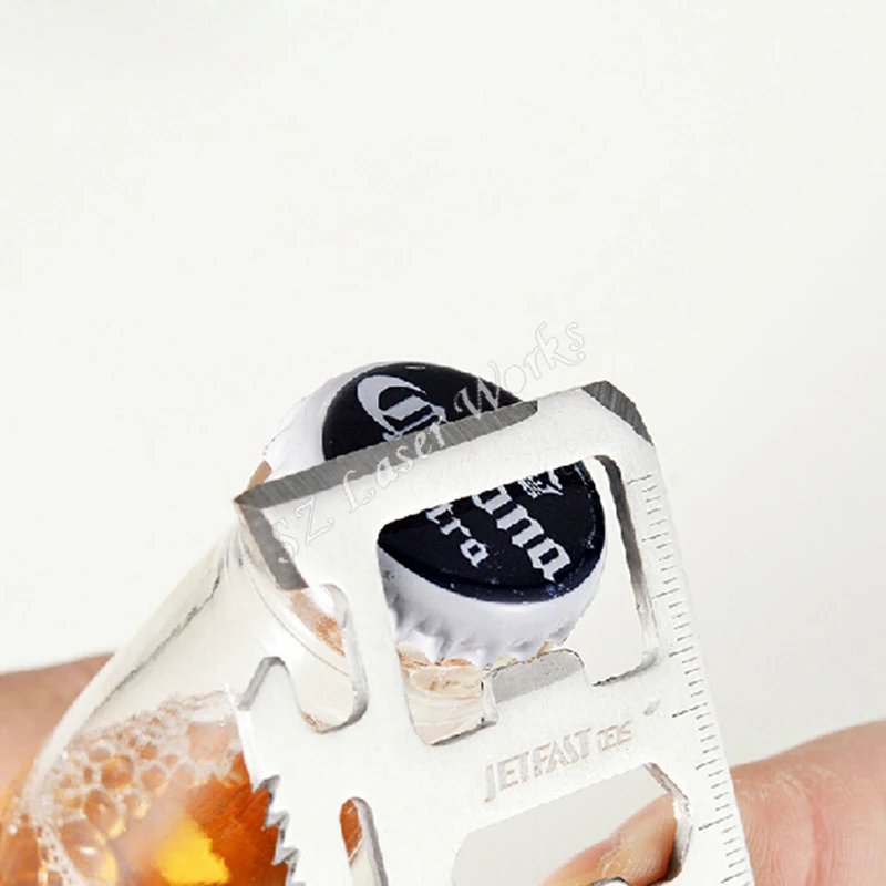 Multiherramientas de metal 11 en 1, cuchillo multifunción para caza al aire libre, supervivencia, Camping, bolsillo militar, tarjeta de crédito, llavero - imagen 3