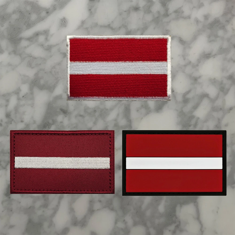 Letonia Estonia Lituania bandera nacional parches bordados banderas de goma de PVC tira táctica apliques brazalete insignias para ropa - imagen 2