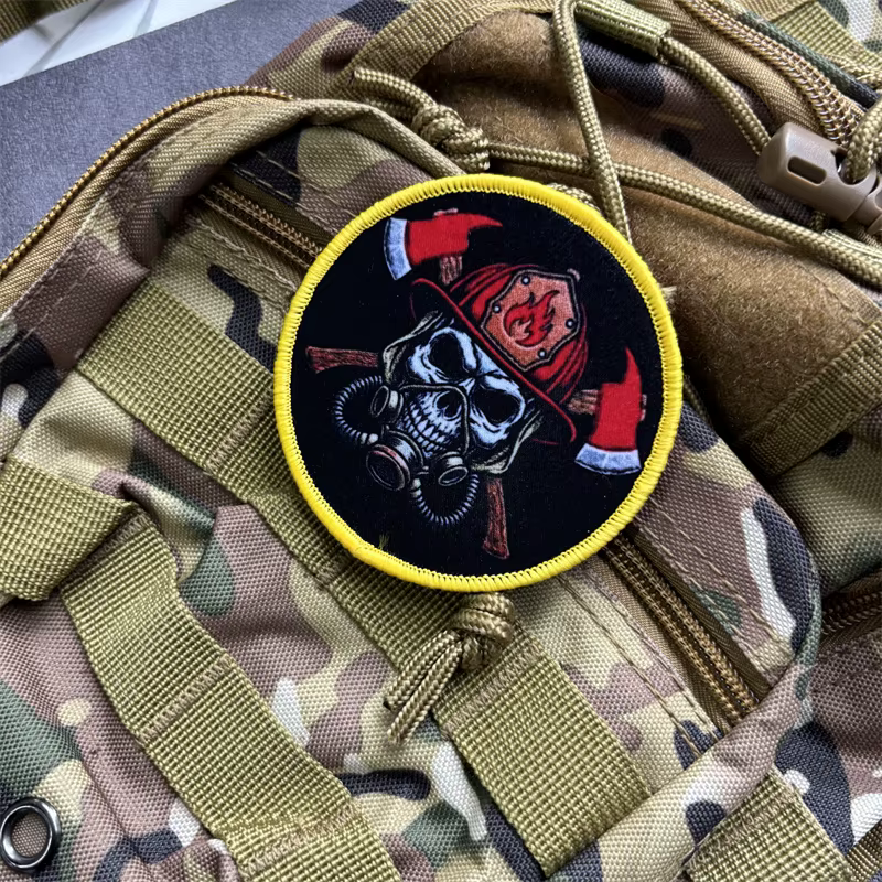 Parche táctico bombero impreso con velcro para mochila y ropa