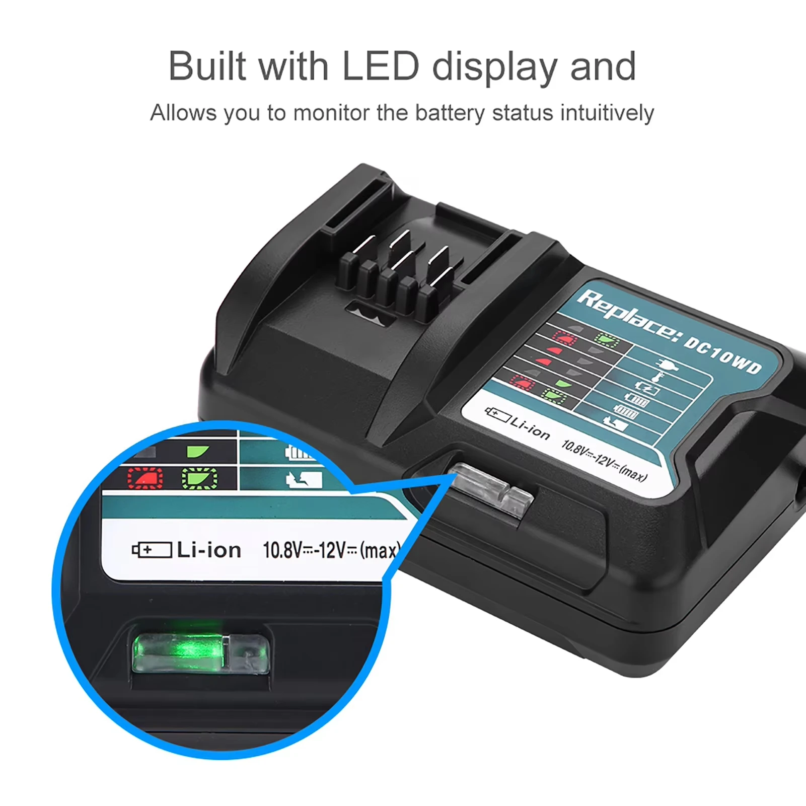 Cargador batería Makita 10,8V 12V DC10WD para BL1021B BL1041B - imagen 5