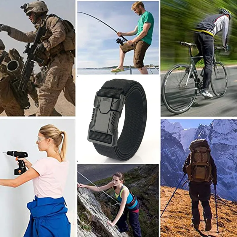 Cinturones tácticos versátiles para hombre, diseño duradero y ajustable, para caza al aire libre y entusiastas de los deportes, 2 uds. - imagen 5