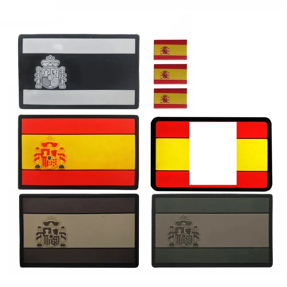 Parche cruzado Borgoña con bandera española, emblema bordado, brazalete táctico militar, insignia, parches IR para ropa, pegatina para mochila - imagen 3