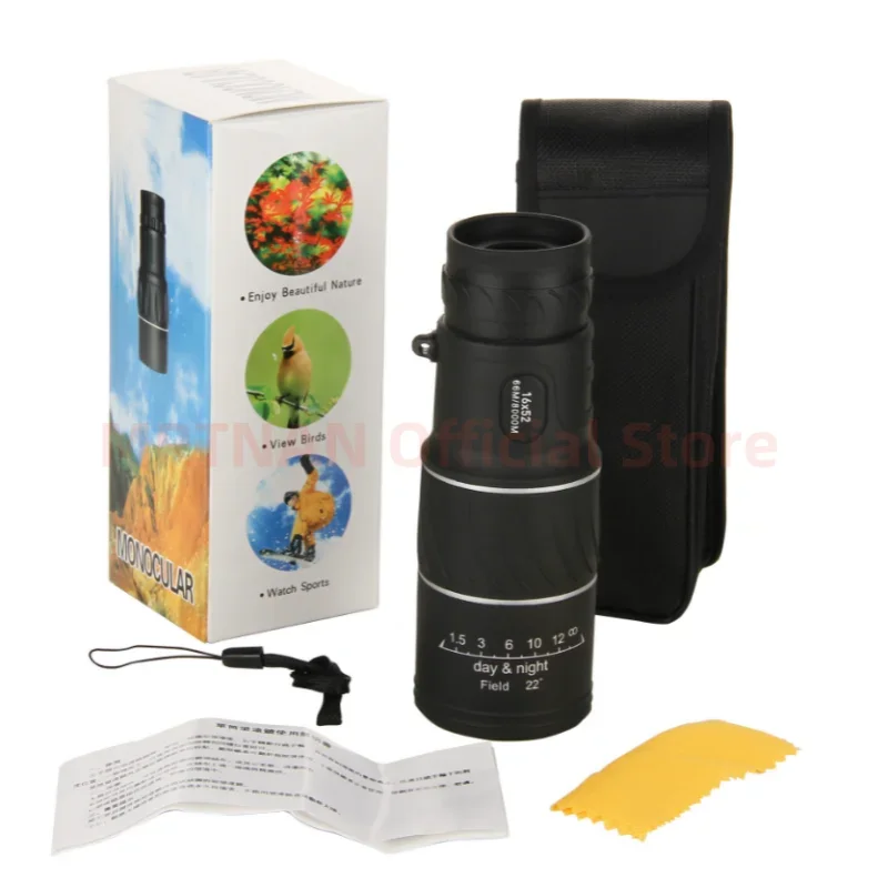 Binoculares potentes HD con Zoom militar, telescopio profesional portátil de largo alcance, Monocular de baja visión nocturna para caza, 40x60