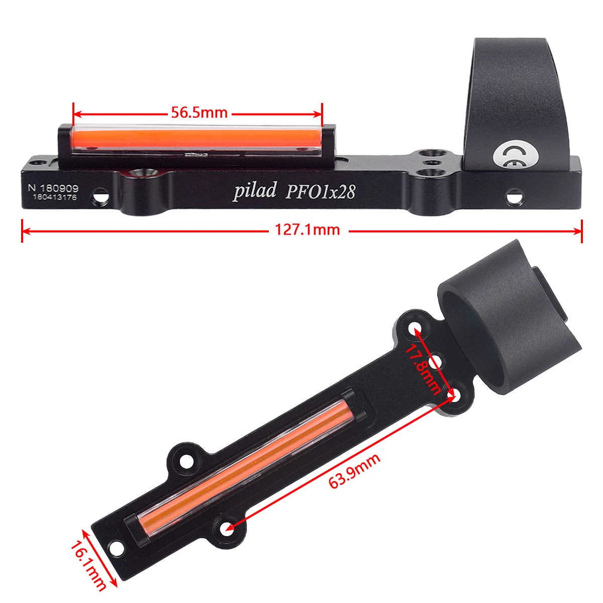 Mira Táctica de Punto Rojo 1x28 con Fibra Óptica Roja y Verde, Ligera, para Caza, Compatible con Riel de Escopeta - imagen 5