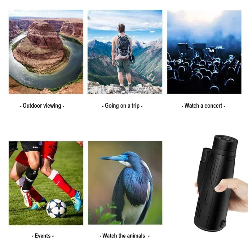 Monocular potente de largo alcance, telescopio portátil profesional de gran aumento, vista nocturna, 5000M, 12x50 - imagen 5