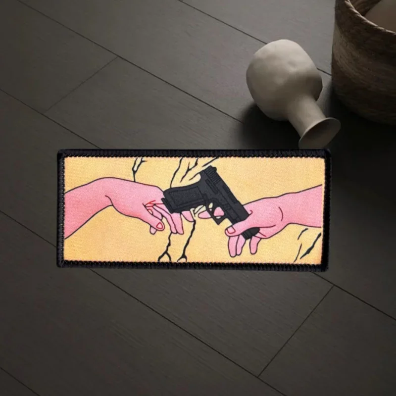 Genesis parche táctico pistola Dios y Adam moral insignia impreso gancho y bucle mochila militar ropa pegatina decorativa brazalete - imagen 2