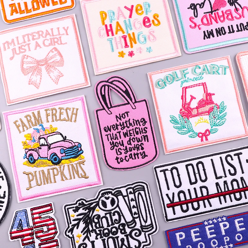 Parches coloridos para el día de la madre, parches para planchar para sombrero, parches bordados de correo rosa para ropa, regalos perfectos para mamá, insignias DIY - imagen 4