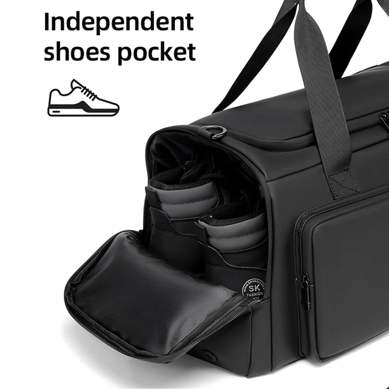 Bolso de hombro tipo bandolera para gimnasio, Fitness, separación en seco y húmedo, Yoga, bolso de viaje de corta distancia, compartimento independiente para zapatos, bolsa de natación - imagen 5