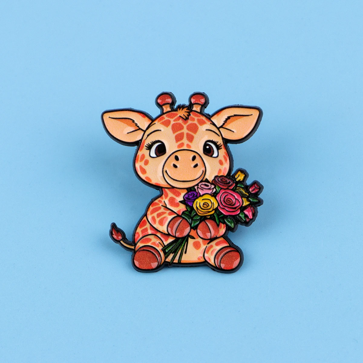 Pin esmaltado bonito para solapa, conjunto de broche de jirafa de dibujos animados, decoración de ropa, alfileres de Metal, mochila, sombrero, insignia, accesorios, 5 uds. - imagen 2