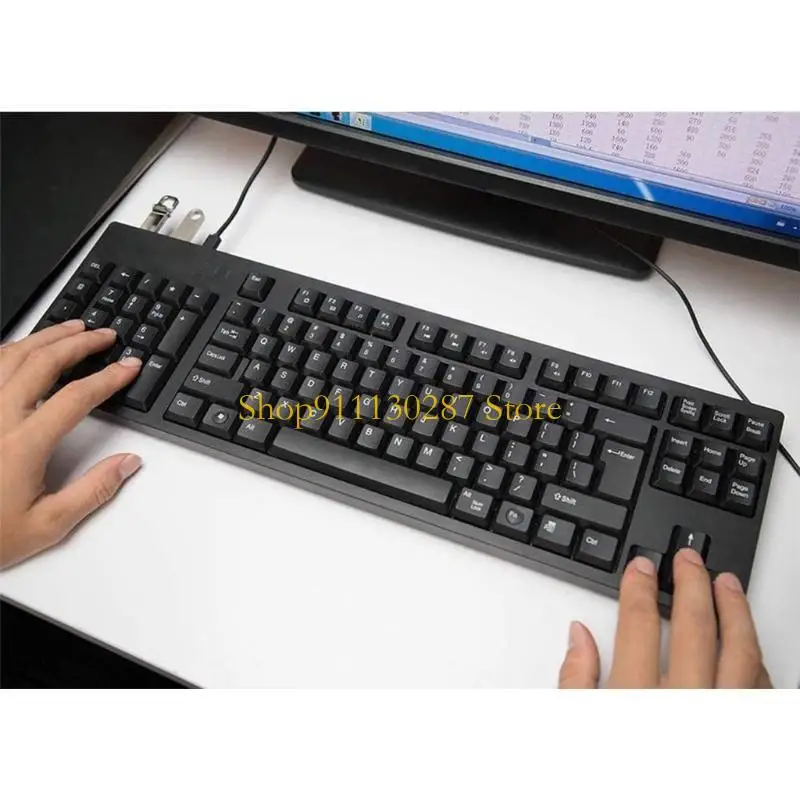 J1HC Teclado QWERTY cable para zurdos con teclado numérico integrado Puertos USB Silencioso - imagen 2