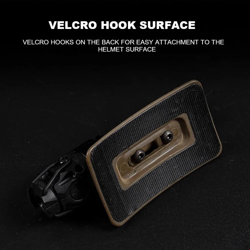 Adaptador de cámara para casco táctico, Base de montaje fijo, soporte de linterna, gancho de nailon - imagen 5