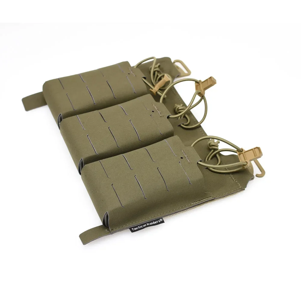 Chaleco táctico Molle Attack Panel frontal Bolsa plana Bolsa triple para revistas Corte láser multicolor - imagen 3