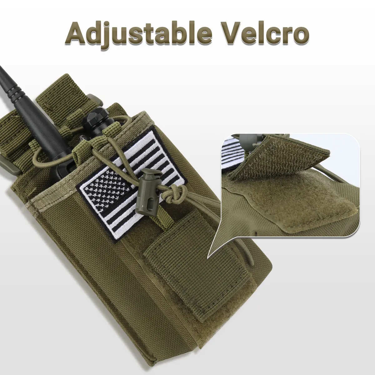 ABBREE-bolsa táctica para Walkie Talkie, bolsa Oxford Molle para Radio, soporte de bolsillo, portátil, para deportes de caza al aire libre, riñonera - imagen 2