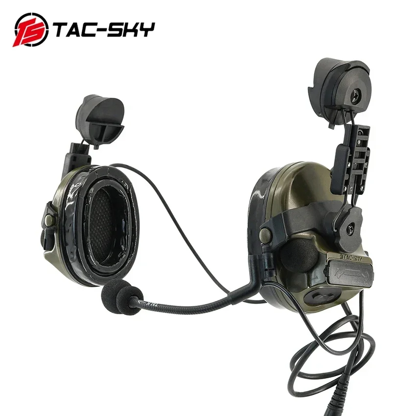 TAC-SKY 2025 nuevo militar TSC3 auriculares tácticos protección auditiva orejeras electrónicas de silicona soporte para casco con riel de arco - imagen 3
