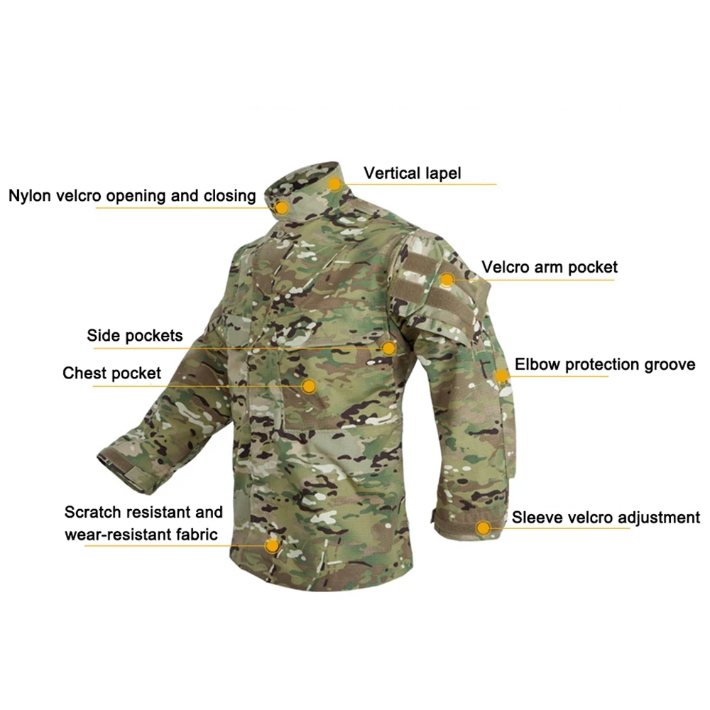 Abrigo de camuflaje táctico para caza, chaqueta de manga larga, uniforme de entrenamiento para hombre, ropa cortavientos para acampar y Paintball al aire libre - imagen 4