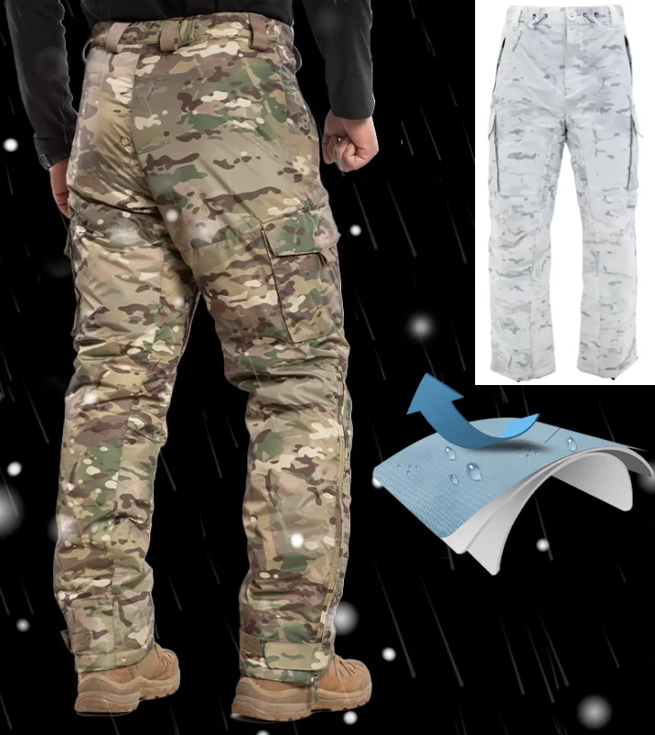 Pantalón táctico algodón antifrío para nieve y senderismo - imagen 3