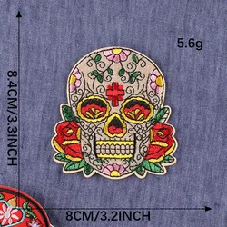 Parche calavera mexicana bordado – Termoadhesivo rosa para jeans y festivales
