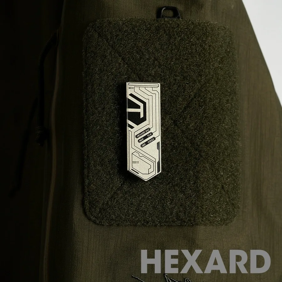 Hexard DFP-02 Parche de metal táctico TC4 aleación de titanio función EDC insignia con gancho para ropa mochila chaqueta decoración - imagen 3