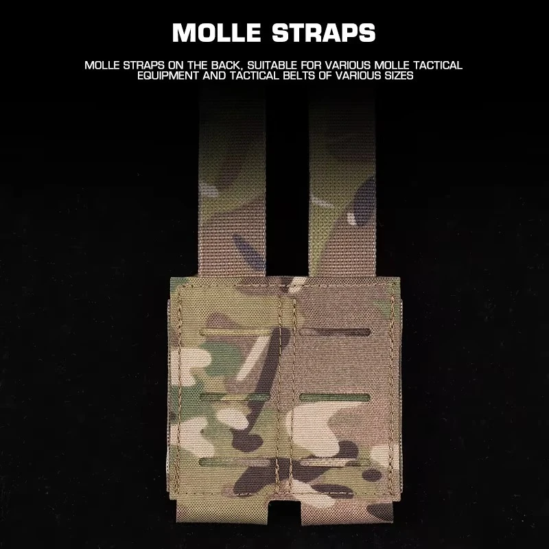 Mango elástico y correas MOLLE, doble bolsa magnética de 9MM para cinturón, portador de placa, accesorios de caza - imagen 4