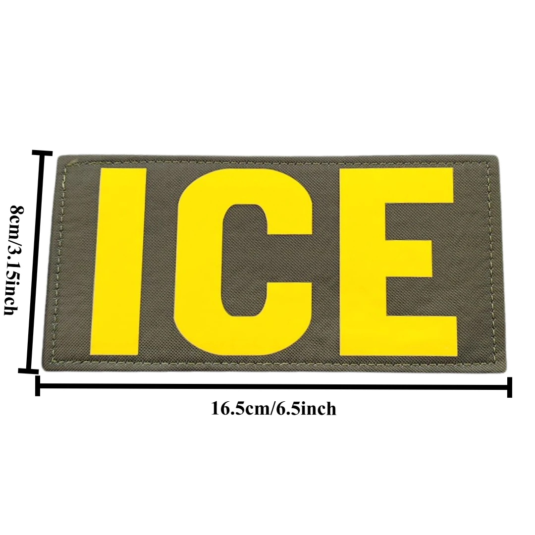 Parche táctico de hielo, parches de gancho y bucle, apliques para mochila de hielo, brazalete de aplicación para ropa, pegatinas de insignia de moral militar - imagen 3