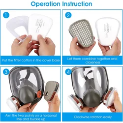 Cubierta facial reutilizable con respirador completo para polvo y pintura