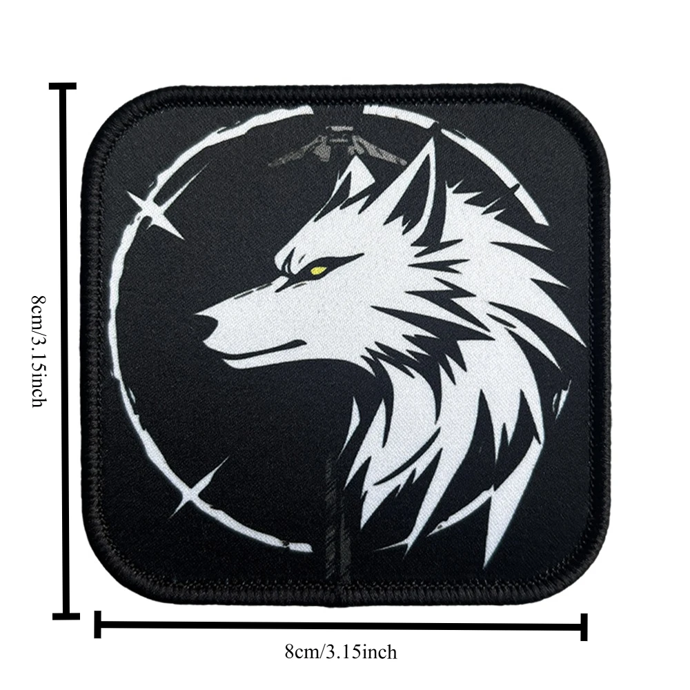 Parche táctico Lobo Solitario moral estampado con velcro para uniforme - imagen 2