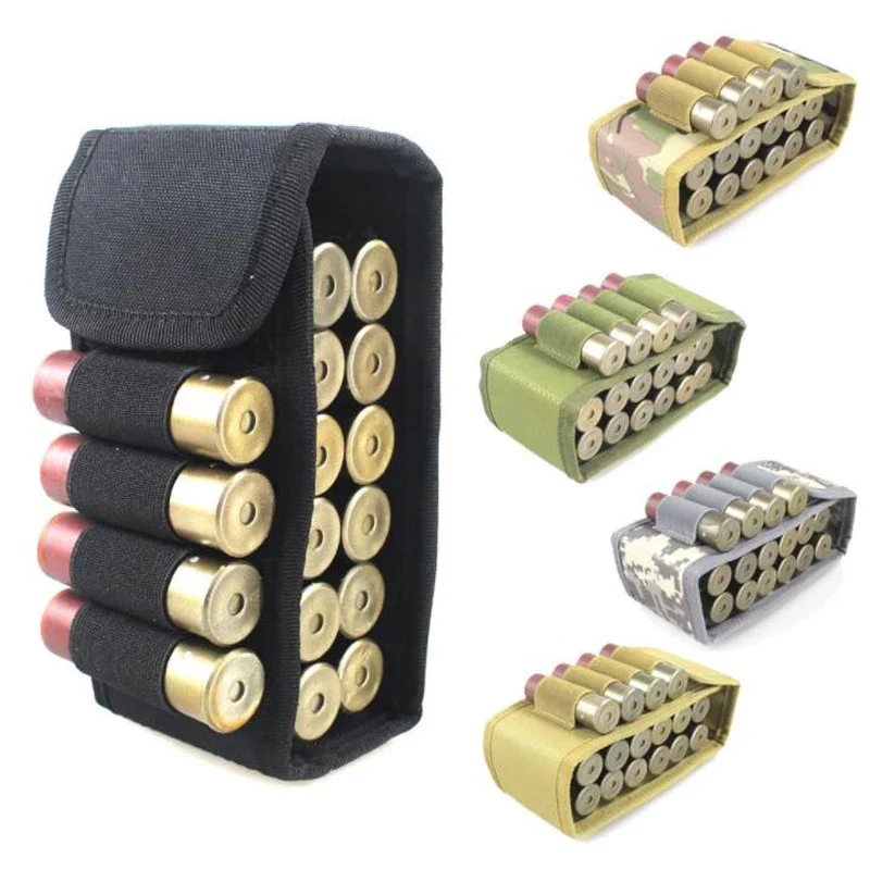Paquete de balas tácticas de 12G para caza, paquete de 16 conchas redondas, bolsas de balas portátiles para campo, bolsa para revistas Molle, accesorios Airsoft - imagen 2